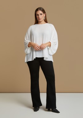 MAT FASHION - Μπλούζα κρεπ με balloon μανίκια
