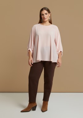MAT FASHION - Μπλούζα κρεπ με balloon μανίκια