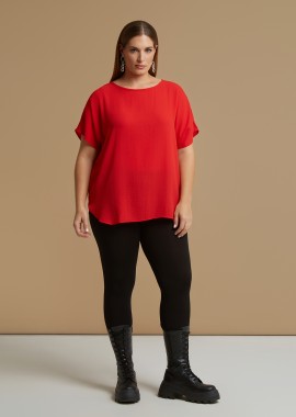 MAT FASHION - Μπλούζα κρεπ με στρογγυλή λαιμόκοψη