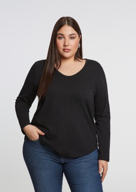MAT FASHION - Basic βαμβακερή μακρυμάνικη μπλούζα