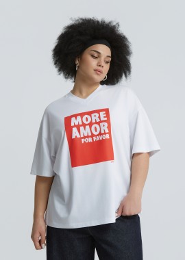 MAT FASHION - Βαμβακερό t-shirt More Amor