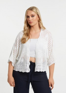 MAT FASHION - Cropped ζακέτα με ανοιχτή πλέξη