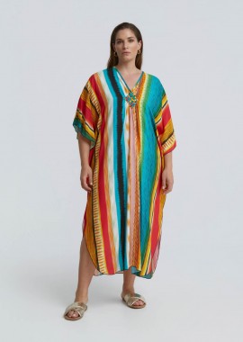 MAT FASHION - Καφτάνι βισκόζη multicolor print