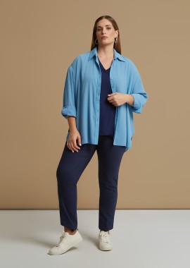 MAT FASHION - Πουκάμισο κρεπ με μακριά μανίκια