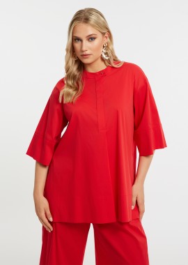 MAT FASHION - Αέρινο πουκάμισο από modal με μάο λαιμόκοψη
