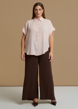 MAT FASHION - Πουκάμισο κρεπ με κοντά μανίκια