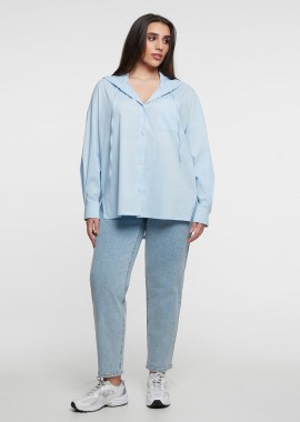 MAT FASHION - Βαμβακερό πουκάμισο με κουκούλα