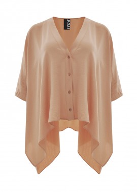 MAT FASHION - Πουκάμισο κρεπ airwashed με ασυμμετρία