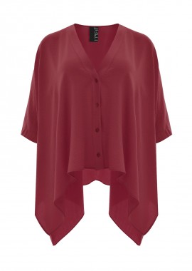 MAT FASHION - Πουκάμισο κρεπ airwashed με ασυμμετρία