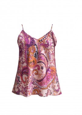 MAT FASHION - Σατέν τοπ με paisley print & ρυθμιζόμενες τιράντες