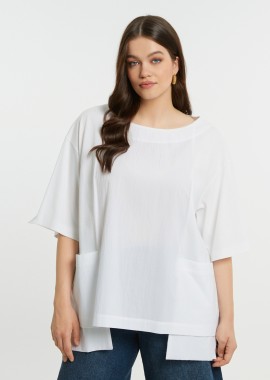 MAT FASHION - Μπλούζα t-shirt βαμβακερή με ποπλίνα