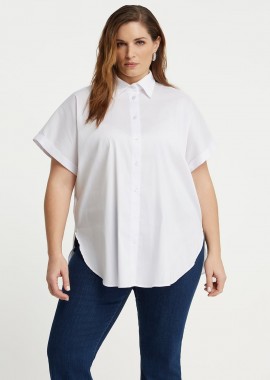 MAT FASHION - Πουκάμισο από ποπλίνα με κοντό μανίκι