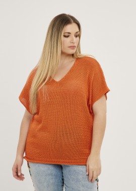 MAT FASHION - Πλεκτή μπλούζα V