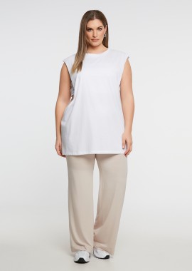 MAT FASHION - Basic αμάνικη βαμβακερή μπλούζα