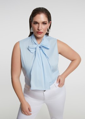 MAT FASHION - Αμάνικη πουκαμίσα με εντυπωσιακό φιόγκο