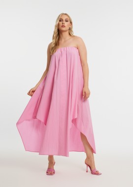 MAT FASHION - Βαμβακερό maxi strapless φόρεμα