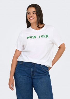 ONLY CARMAKOMA - Μπλούζα t-shirt Carzafiro με στάμπα New York