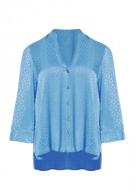 MAT FASHION - Πουκάμισο βισκόζη V με ανάγλυφη υφή