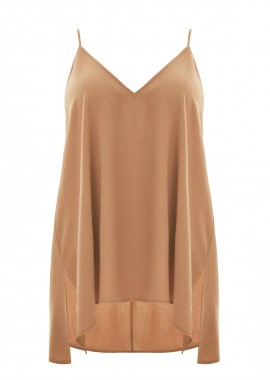 MAT FASHION - Αμάνικο τοπ κρεπ airwashed