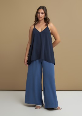 MAT FASHION - Αμάνικο τοπ κρεπ airwashed