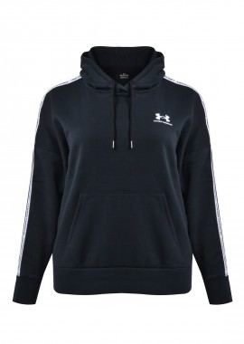 UNDER ARMOUR - Icon Fleece Taped Hdy Black White