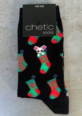 chetic socks - Κάλτσες Christmas μαύρο unisex