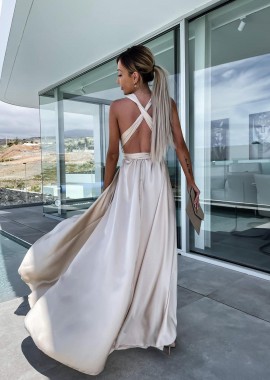 Amelie's - Maxi Πολυμορφικό Φόρεμα Μπεζ