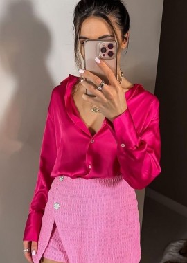 Amelie's - Πουκάμισο Σατέν Φουξ