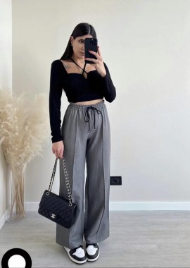 Amelie's - Wide Leg Pants Mimo Γκρι