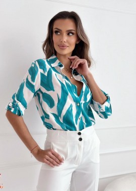 Amelie's - Πουκάμισο Εμπριμέ Πετρόλ