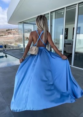 Amelie's - Maxi Πολυμορφικό Φόρεμα Σιέλ