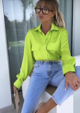 Amelie's - Πουκάμισο Σατινέ Pam Lime