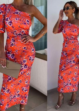 Amelie's - Φόρεμα Spring Flower Πορτοκαλί