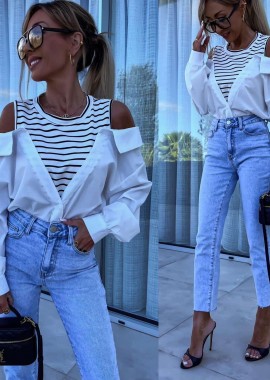 Amelie's - Πουκάμισο Μπλούζα Admi Λευκό