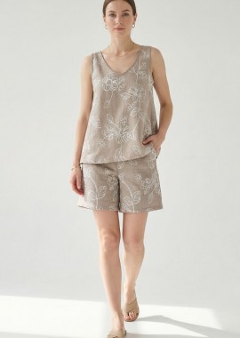 Anna Raxevsky - ΜΠΕΖ ΚΕΝΤΗΤΗ ΒΕΡΜΟΥΔΑ LINEN-LOOK