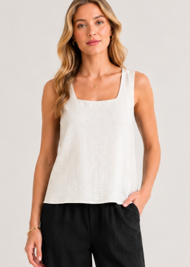 Anna Raxevsky - ΕΚΡΟΥ ΑΜΑΝΙΚΗ ΜΠΛΟΥΖΑ LINEN-LOOK