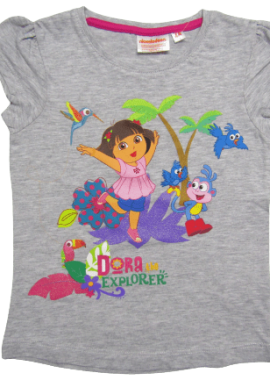 NICKELODEON - NICKELODEON ΠΑΙΔΙΚΟ T-SHIRT DORA EXPLORER 0557 - γκρι ΓΚΡΙ