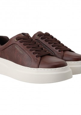Renato Garini - Renato Garini Ανδρικά παπούτσια Sneakers 700-033 Ταμπά Σκούρο Πλεκτό W570003332J2