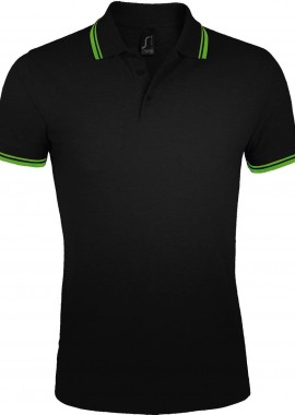 - Ανδρικό πόλο πικέ Pasadena Men SOLS 00577 Black/Lime