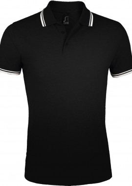 - Ανδρικό πόλο πικέ Pasadena Men SOLS 00577 Black/White