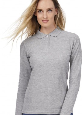 - Μακρυμανικο Γυναικειο Polo ID.001 LSL B & C PWI13 Heather Grey