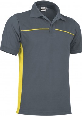 - Κοντομάνικο Polo Shirt THUNDER Valento POVATHUGA Cement Grey-Lemon Yellow