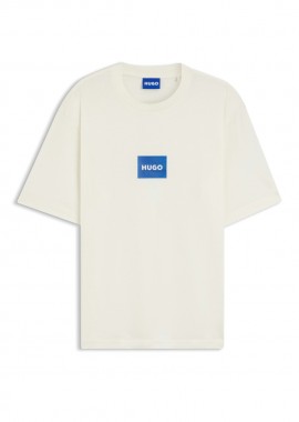 HUGO - ΑΝΔΡΙΚΟ T-SHIRT HUGO NAYONIX ΚΟΝΤΟΜΑΝΙΚΟ ΕΚΡΟΥ