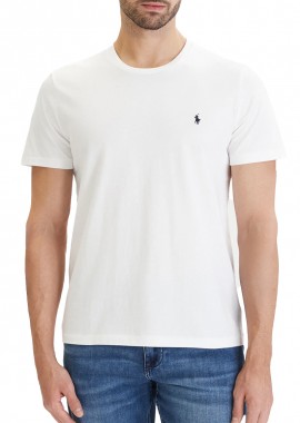 POLO RALPH LAUREN - ΑΝΔΡΙΚΟ T-SHIRT POLO RALPH LAUREN CREW ΚΟΝΤΟΜΑΝΙΚΟ ΛΕΥΚΟ