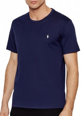 POLO RALPH LAUREN - ΑΝΔΡΙΚΟ T-SHIRT POLO RALPH LAUREN CREW ΚΟΝΤΟΜΑΝΙΚΟ ΜΠΛΕ