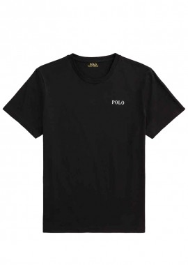 POLO RALPH LAUREN - ΑΝΔΡΙΚΟ T-SHIRT POLO RALPH LAUREN CREW ΚΟΝΤΟΜΑΝΙΚΟ ΜΑΥΡΟ