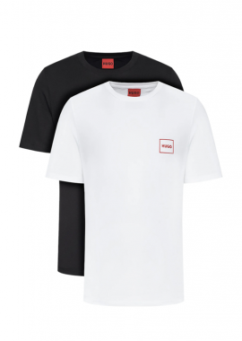 HUGO - ΑΝΔΡΙΚΟ T-SHIRT HUGO DUGOPACK 2 ΤΜΧ ΚΟΝΤΟΜΑΝΙΚΟ ΠΟΛΥΧΡΩΜΟ