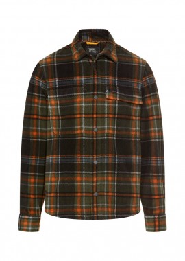 CAMEL ACTIVE - ΑΝΔΡΙΚΟ ΠΟΥΚΑΜΙΣΟ CAΜEL ACTIVE OVERSHIRT CHECK ΚΑΝΟΝΙΚΗ ΓΡΑΜΜΗ ΠΟΡΤΟΚΑΛΙ/ΚΑΦΕ