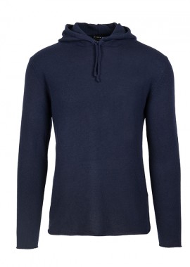CROSSLEY - ΠΛΕΚΤΟ LONG SLEEVE HOODED ΜΠΛΕ