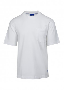 HUGO - ΑΝΔΡΙΚΟ T-SHIRT HUGO NESTITE ΚΟΝΤΟΜΑΝΙΚΟ ΛΕΥΚΟ